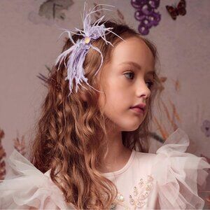 Girls Glitter Headbands Purple Flower Hair Accessories for Kids Weddings Parties